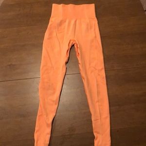 Gymshark seamless neon orange leggings
